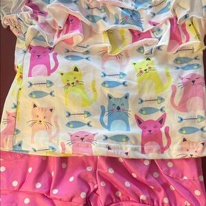 Colorful Cat Print Kids Set